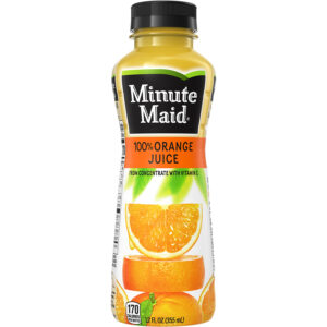 a bottle of Minute Maid orange juice